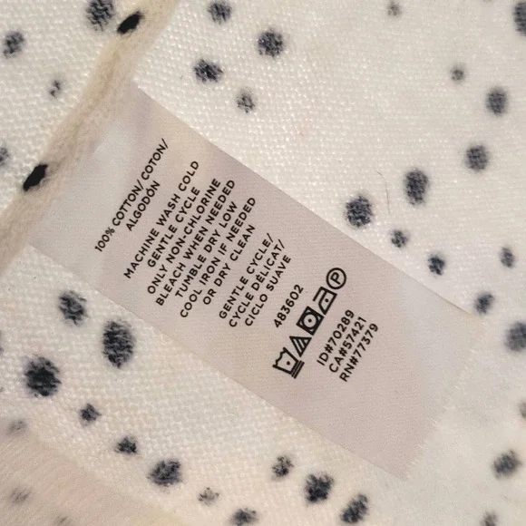 Ann Taylor Factory White V Neck Sweater with Black Dots size S - Picture 3 of 4